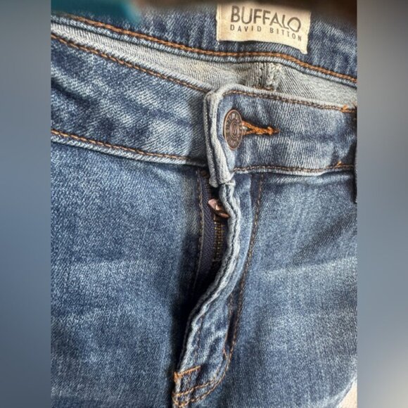 Buffalo David Bitton Faith Mid Rise Kick Flare Stretch Jeans Zip Blue Cotton 30 - Picture 7 of 16